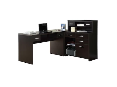 Monarch Specialties Inc. 63 Particle Board L-Shaped Desk, Cappuccino (I 7018)
