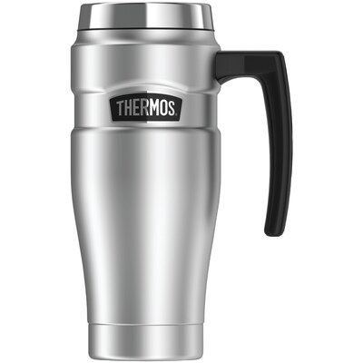 Thermos King Stainless Steel Vacuum Insulated Travel Mug, 16 oz., Silver (THR1000STTRI4)