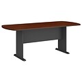 Bush Business Furniture 79W x 34D Racetrack Oval Conference Table, Hansen Cherry/Graphite Gray , Installed (TR90484AFA)
