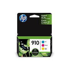 HP 910 Cyan/Magenta/Yellow Standard Yield Ink Cartridge, 3/Pack (3YN97AN#140), print up to 315 pages
