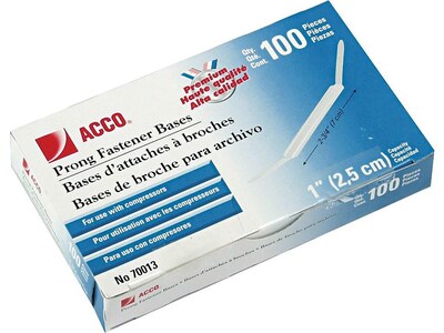 ACCO 2.75W Prong Fasteners, Silver, 100/Box (70013)