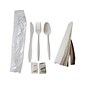 Berkley Square Individually Wrapped Plastic Assorted Cutlery Set, Medium-Weight, White, 250/Pack (1171241)