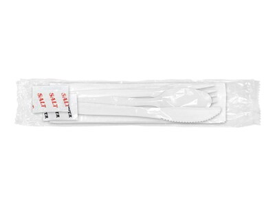 Berkley Square Individually Wrapped Plastic Assorted Cutlery Set, Medium-Weight, White, 250/Pack (11