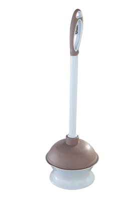 Quickie Plastic Toilet Plunger & Caddy w/ Microban (360MB)