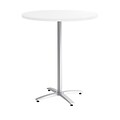 Union & Scale™ Workplace2.0™ 36 Round White Bistro Height Table Silver Base