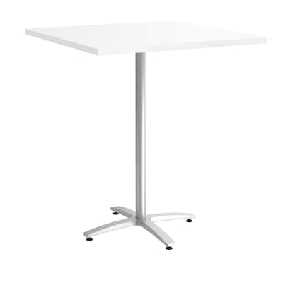 Union & Scale™ Workplace2.0™ 36 Square White Bistro Height Table Silver Base