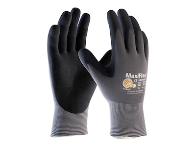 MaxiFlex Endurance Seamless Knit Nylon Glove, Nitrile Coated, Gray/Black, Medium, 12 Pairs (34-844/M