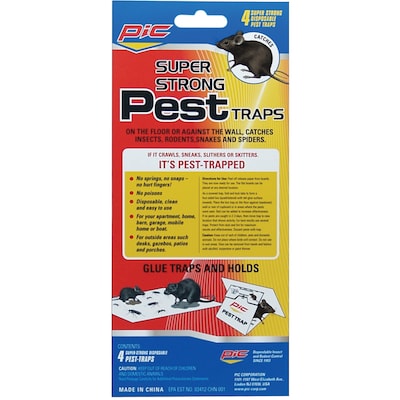 PIC Glue Pest Trap for Spiders & Snakes, 4-Pack, (GPT-4)