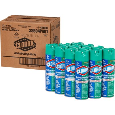 Clorox Commercial Solutions Disinfecting Cleaner - 19 Ounce Spray Can, 12 Cans/Case (38504)