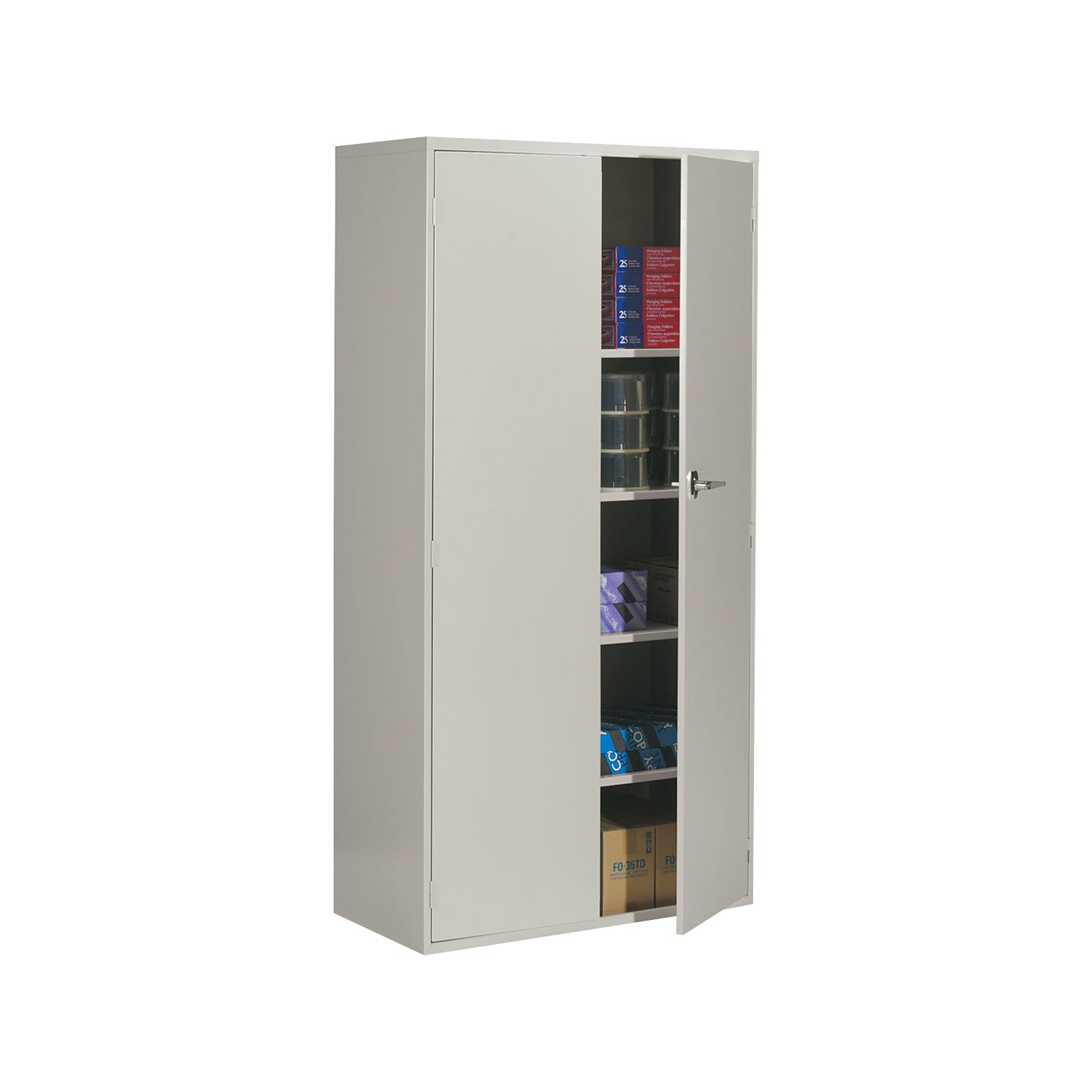 Global 9300 72 Steel Storage Cabinet with Four Shelves, Light Gray (9336-S72L-LGR)