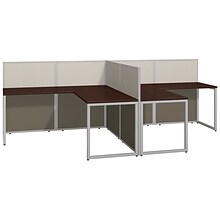 Bush Business Furniture Easy Office 60W 2 Person T-Shaped Cubicle Workstation, Mocha Cherry (EOD560