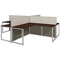 Bush Business Furniture Easy Office 44.88H x 119.09W 4 Person X-Shaped Cubicle Workstation, Mocha