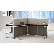 Bush Business Furniture Easy Office 60W 2 Person T-Shaped Cubicle Workstation, Mocha Cherry (EOD560