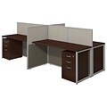 Bush Business Furniture Easy Office 60W 4 Person Str Desk Open Office w 3 Dwr Peds, Mocha Cherry, Installed (EOD660SMR-03KFA)