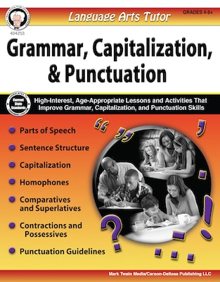 Language Arts Tutor: Grammar, Capitalization, and Punctuation, Grades 4 - 8 Paperback (404253)