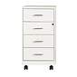 Space Solutions 4-Drawer Mobile Box Drawer Organizer for Office Supplies and Crafts, White, 18'' Deep (19537)