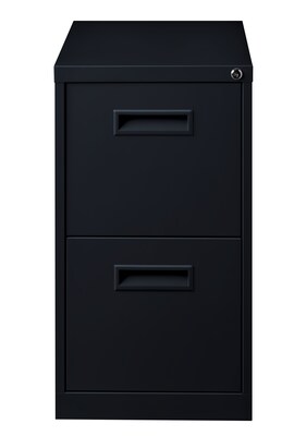 2-Drawer File Cabinet with Concealed Wheels, Black, 19 Deep (19531)