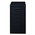 2-Drawer File Cabinet with Concealed Wheels, Black, 19 Deep (19531)