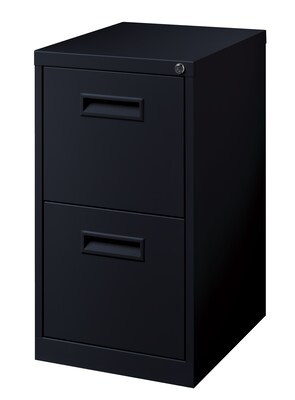 2-Drawer File Cabinet with Concealed Wheels, Black, 19" Deep (19531)