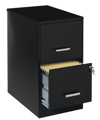 Space Solutions 2-Drawer File Cabinet, Letter-Width, Black, 22" Deep (20226)