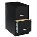 Space Solutions 2-Drawer File Cabinet, Letter-Width, Black, 22 Deep (20226)