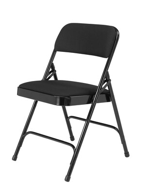 NPS® 2200 Series Fabric Armless Premium Folding Chair, Midnight Black