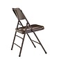 NPS #303 Premium All-Steel  Brace Double Hinge Folding Chairs, Brown/Brown - 4 Pack