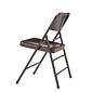 NPS #303 Premium All-Steel  Brace Double Hinge Folding Chairs, Brown/Brown - 4 Pack