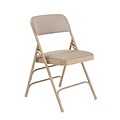 NPS #2301 Fabric Padded Triple Brace Double Hinge Premium Folding Chairs, Cafe Beige/Beige - 52 Pack