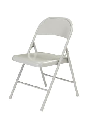 NPS Commercialine 900 Series Vinyl Upholstered Commercialine Folding Chairs, Gray, 4 Pack (902/4)