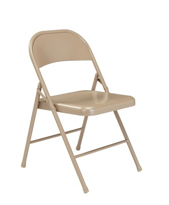 NPS #901 All-Steel Commercialine Folding Chairs, Beige/Beige - 4 Pack