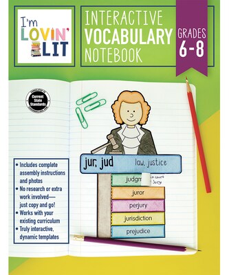 I’m Lovin’ Lit Interactive Vocabulary Notebook, Grades 6 - 8 Paperback (105003)