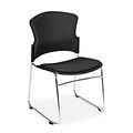 OFM Multiuse Fabric Stack Chair, 33 Height, 23 Width, 23 Length, Black (Pack of 4) (310-F-4PK-805)