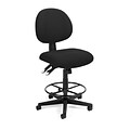 OFM 24-Hour Ergonomic Multi-Adjustable Upholstered Armless Task Chair with Drafting Kit, Burgundy (241-DK-206)