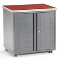 OFM Mesa Series Wheeled Locking Mobile Utility Station Cabinet with Laminate Top, Cherry (66746-CHY)