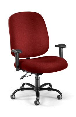 OFM Big and Tall Fabric Mid-Back Swivel Task Chair with Arms, Wine (700-AA6-238)