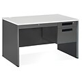 OFM Executive Series 3-Drawer Single Pedestal Panel End Desk with Laminate Top, Gray Nebula (77348-GRYNB)