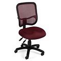 OFM Comfort Series Ergonomic Mesh Swivel Armless Task Chair, Mid Back, Wine (130-A03)