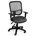 OFM Comfort Series Ergonomic Mesh Swivel Task Chair with Arms, Mid Back, Gray (130-A01)