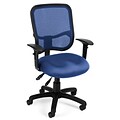 OFM Comfort Series Ergonomic Mesh Swivel Task Chair with Arms, Mid Back, Navy (130-A04)