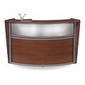 OFM Marque Series 69 Single Unit Plexi Reception Station, Cherry with Silver Frame (55310-CHY)