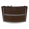 OFM Marque Series Single Unit Reception Station, Walnut with Silver Frame (55290-WALNUT)