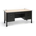 OFM Mesa 59W Double Pedestal Desk, Maple/Gray (66360-MPL)
