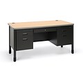 OFM Mesa 59W Double Pedestal Desk, Oak/Gray (66360-OAK)
