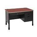 OFM Mesa Series Steel Teachers Desk with Laminate Top, 3-Drawer Single Pedestal, in Cherry (66348-CHY)