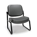 OFM Big and Tall Armless Guest and Reception Chair, Vinyl, Charcoal (409-VAM-604)