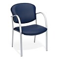 OFM Reception Chair with Arms - Vinyl Guest Chair, Navy (414-VAM-605)