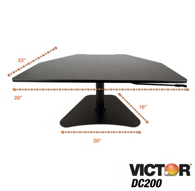 Victor Technology High Rise Adjustable Standing Desk Converter, 28" W, Laminate Wood (DC200)