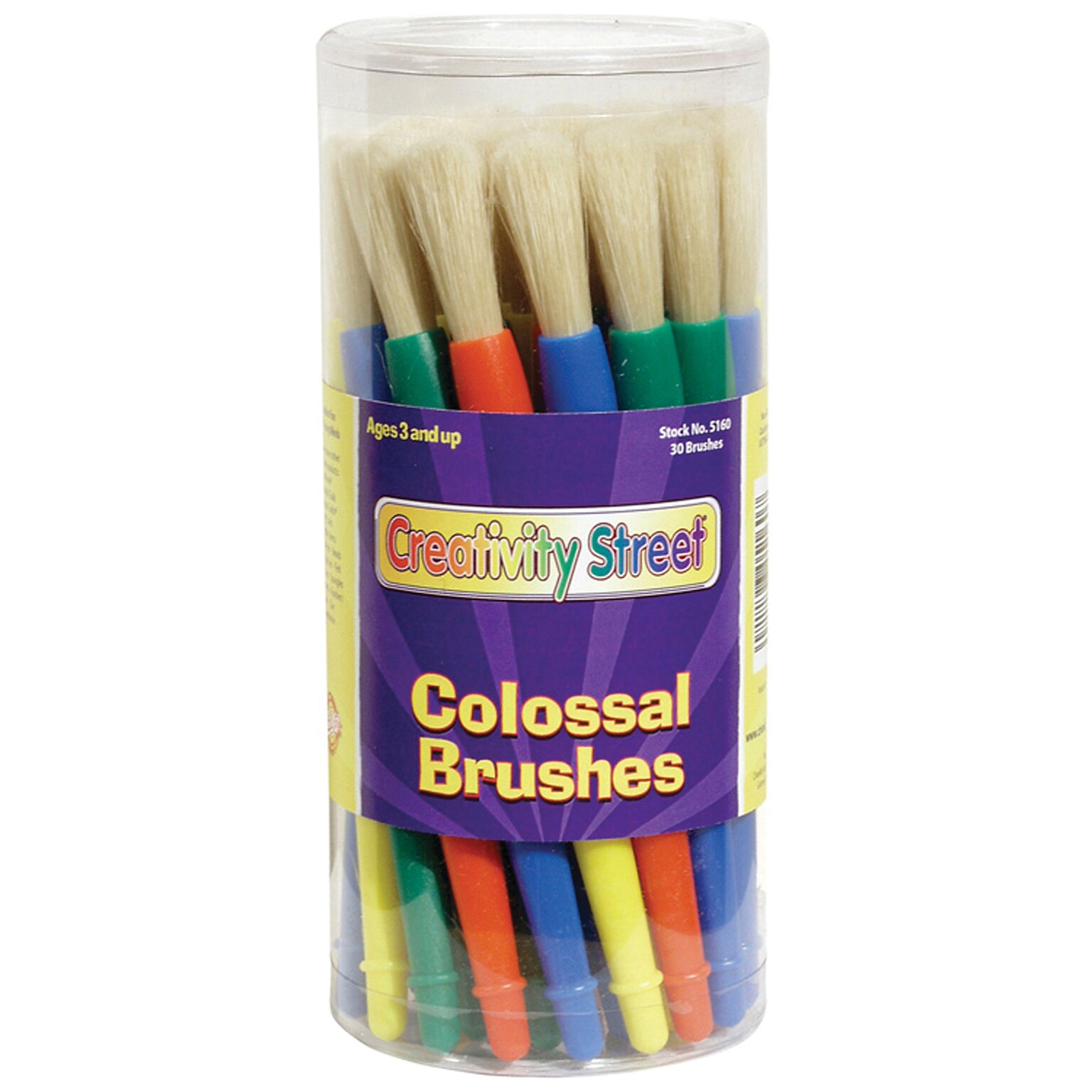 Chenille Kraft® Creativity Street® Colossal Extra Large Plastic Brushes, 30/Pack (PAC5160)