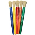 Chenille Kraft® Creativity Street® Stubby Plastic Handle Paintbrush, Beginner, Assorted Colors, 5/Pack (PAC5901)